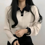 Korean style t-shart with coller style crop top