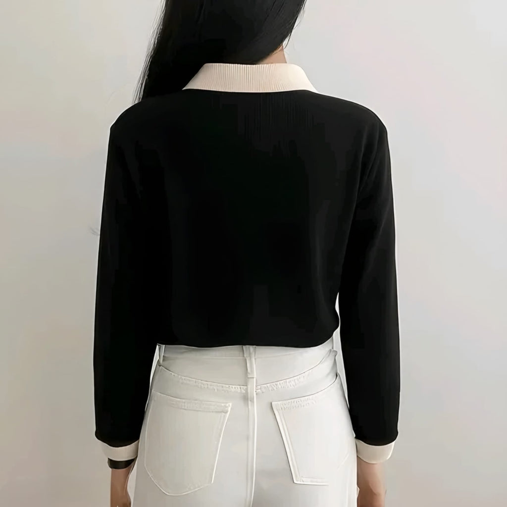 Korean style t-shart with coller style crop top