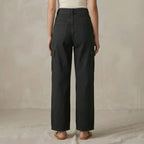 Women's Black Wide Leg Cargo Pants | High Waist Utility Trousers with Multiple Pockets