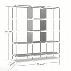 Portable Foldable Fabric Wardrobe | Heavy-Duty Clothes Storage Organizer with Hanging Space & Shelves