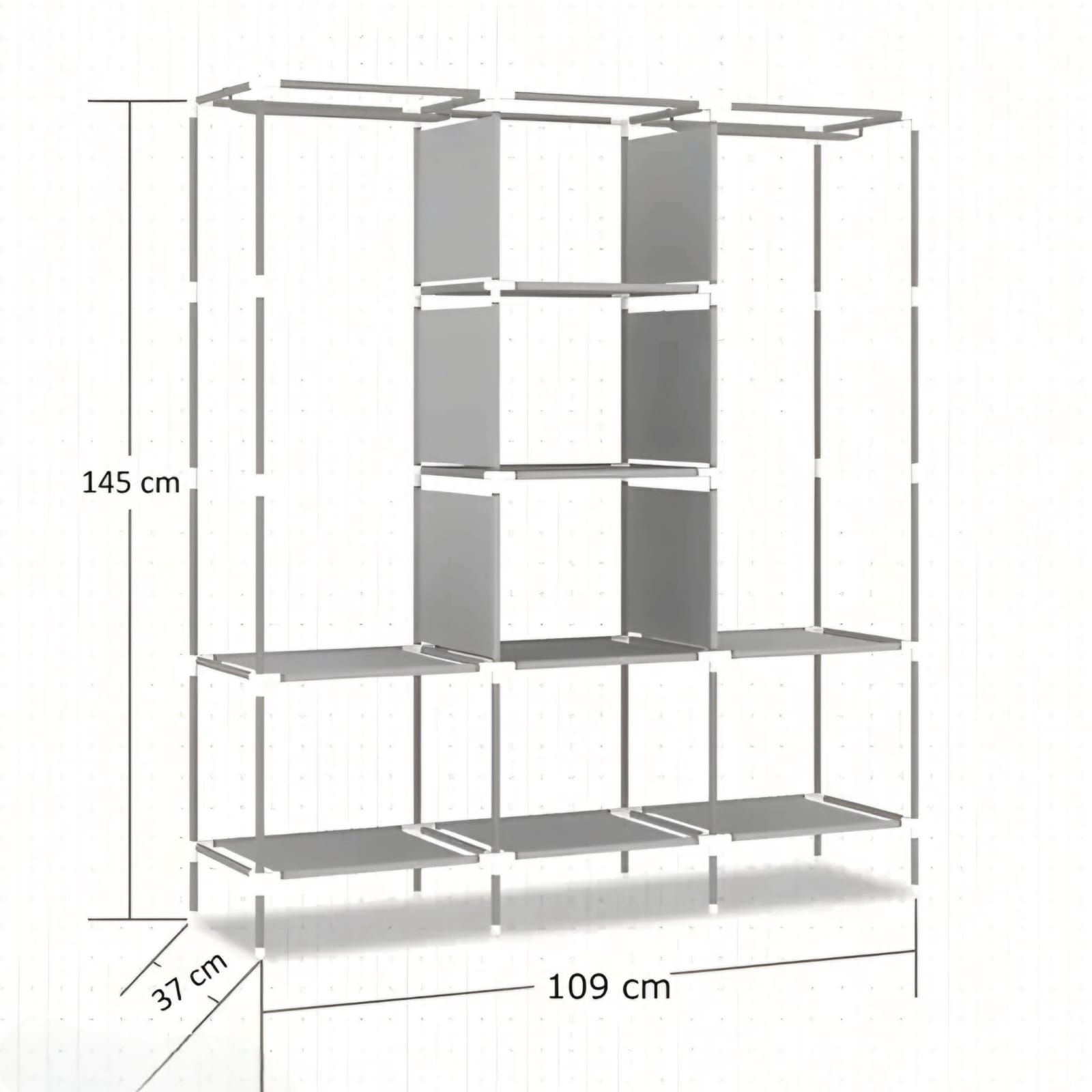Portable Foldable Fabric Wardrobe | Heavy-Duty Clothes Storage Organizer with Hanging Space & Shelves