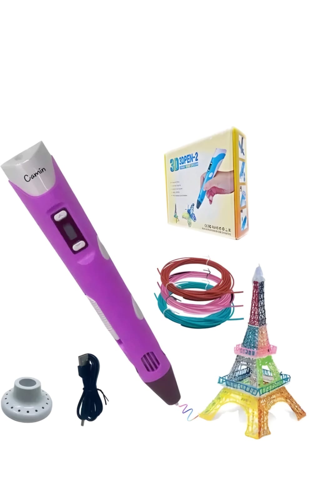 3D Printing Drawing Pen Kit for Kids & Adults | LCD Display | DIY 3D Art Pen with Color Filaments