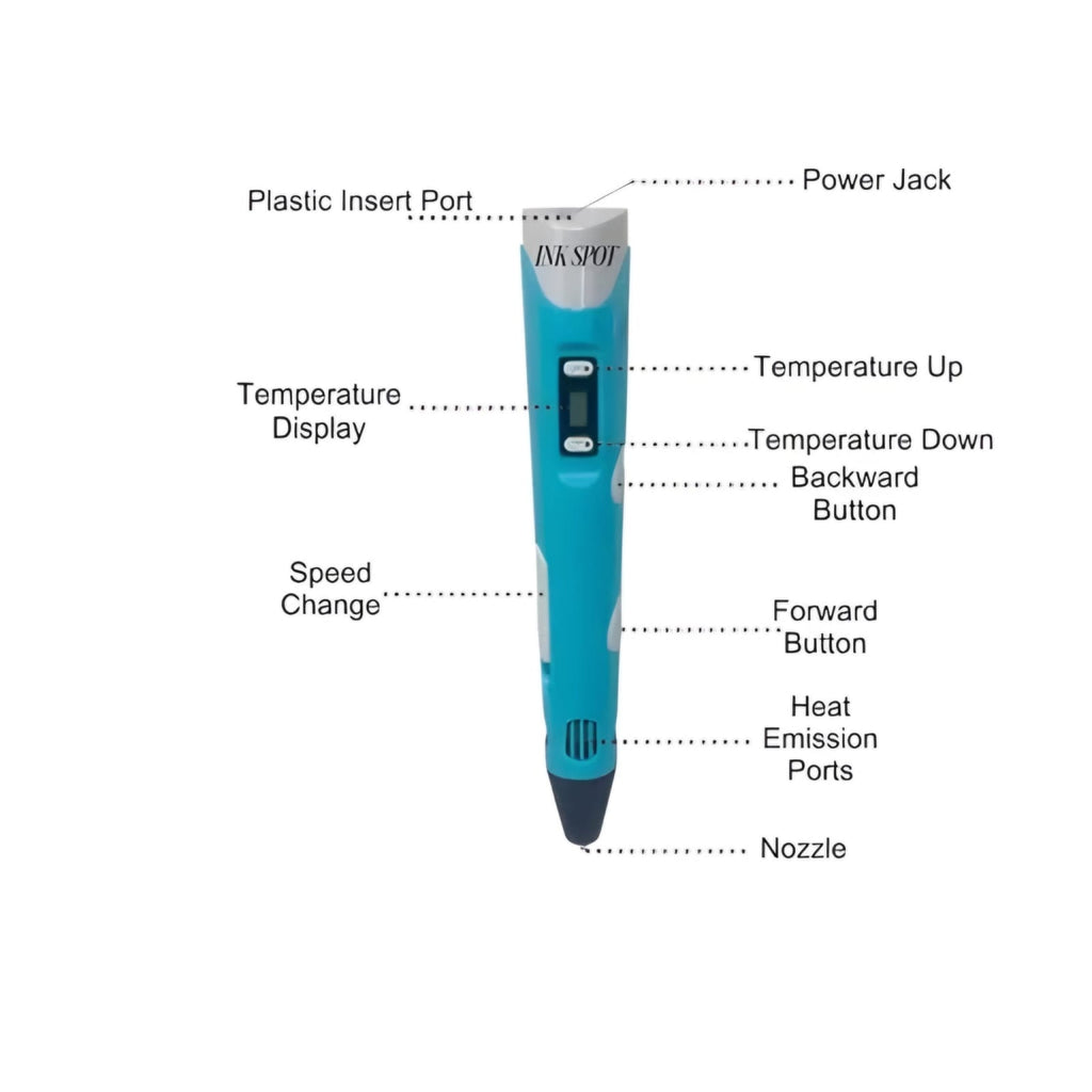 3D Printing Drawing Pen Kit for Kids & Adults | LCD Display | DIY 3D Art Pen with Color Filaments