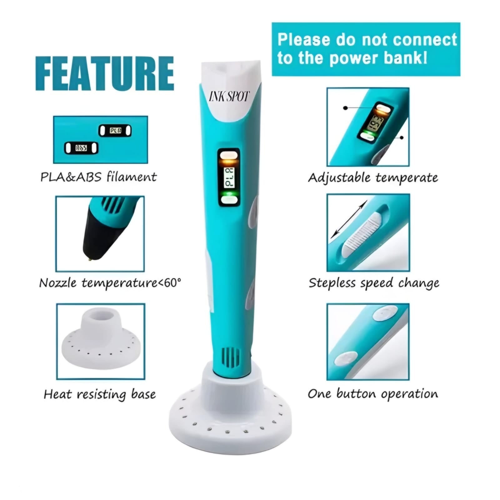 3D Printing Drawing Pen Kit for Kids & Adults | LCD Display | DIY 3D Art Pen with Color Filaments